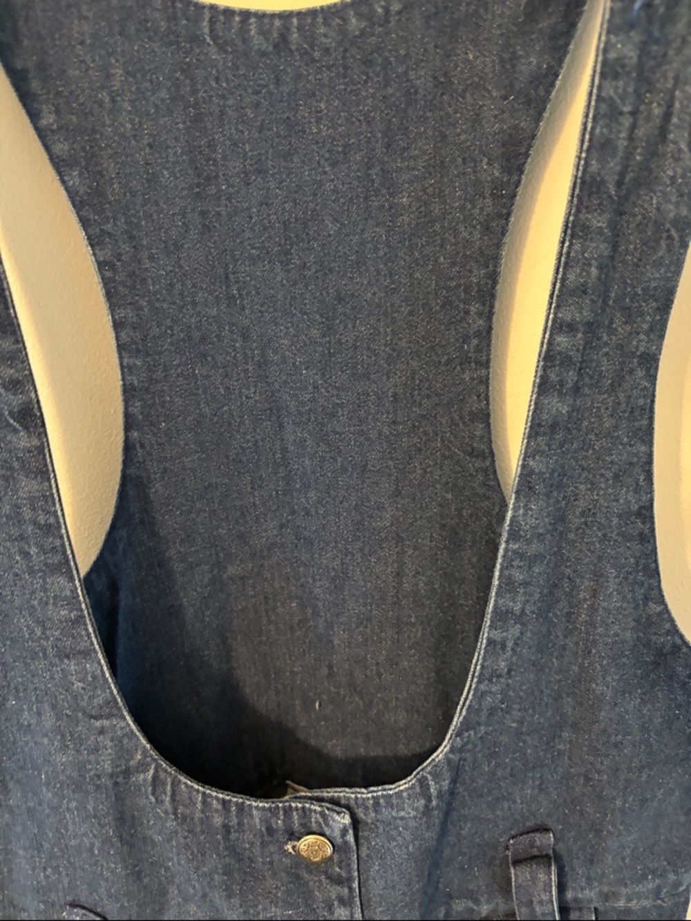 VINTAGE + UNIQUE Rabbit Rabbit Rabbit Indigo Denim Pinafore Midi Dress - Picture 5 of 7